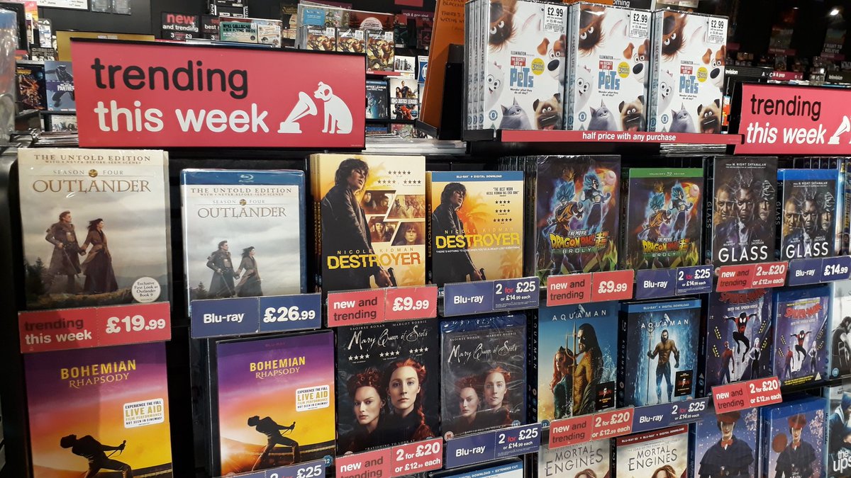 hmvIpswich's tweet photo. New releases out today #Outlander4 #Destroyer #DragonBallSuperBroly #WhereHandsTouch #Burning #Ghosts #JesseJamestheunstoppableoutlaw #NewMovieMonday @Shop_Sailmakers https://t.co/r1TRIpGdsq