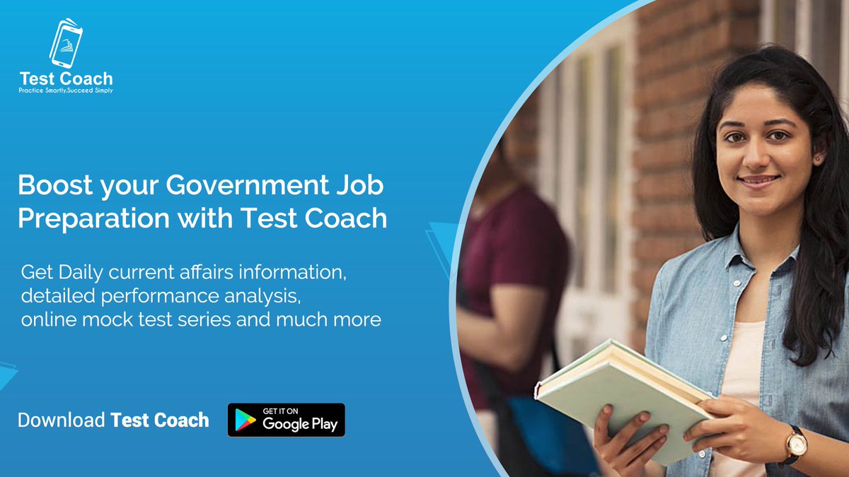 test_coach's tweet photo. Boost your Government Job Preparation with Test Coach. 
Get Daily current affairs information, detailed performance analysis, online mock test series and much more.

Download Link: https://t.co/YAVqN4gSxK
#TestCoach #Banking #IBPS #SBI #Railways #SSC https://t.co/ALu2YbjAUg