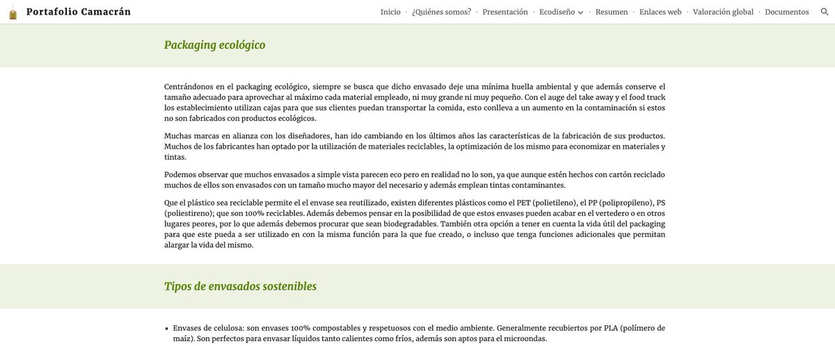 mariaGuoc's tweet photo. El proyecto web realizado por #CAMACRAN, un grupo de alumnas de #RECOM_UOC_IB, donde queremos tratar el #ecodiseño y #sostenibilidad reflejados en el proceso de creación y desarrollo del packaging.
(sólo accesible para integrantes de la UOC)
https://t.co/Om9B0FHXuL
@JoveUoc https://t.co/XKSzWSnBKw