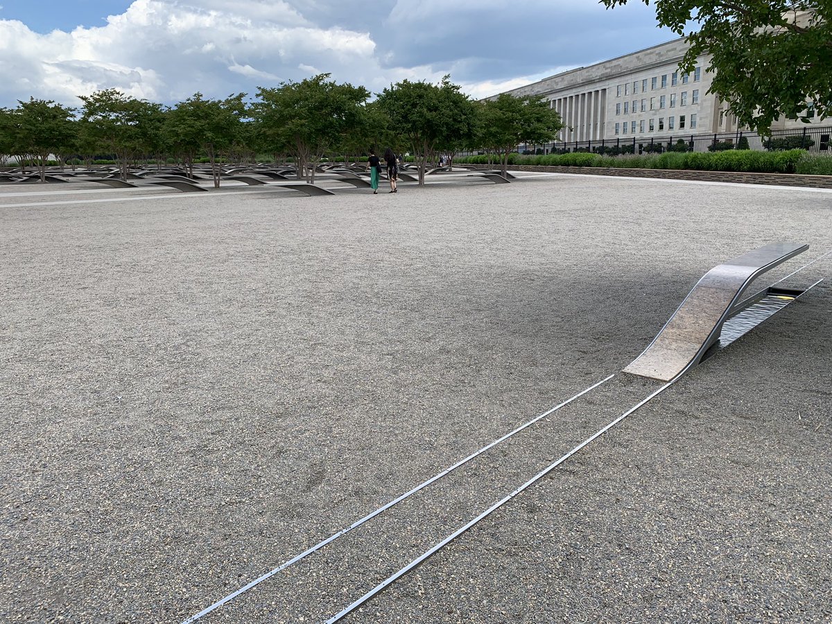MrsBlaue's tweet photo. #Pirates2DC visited the Pentagon 9/11 memorial and now we’re heading to Arlington National Cemetery. https://t.co/t2fyUZB9Kq