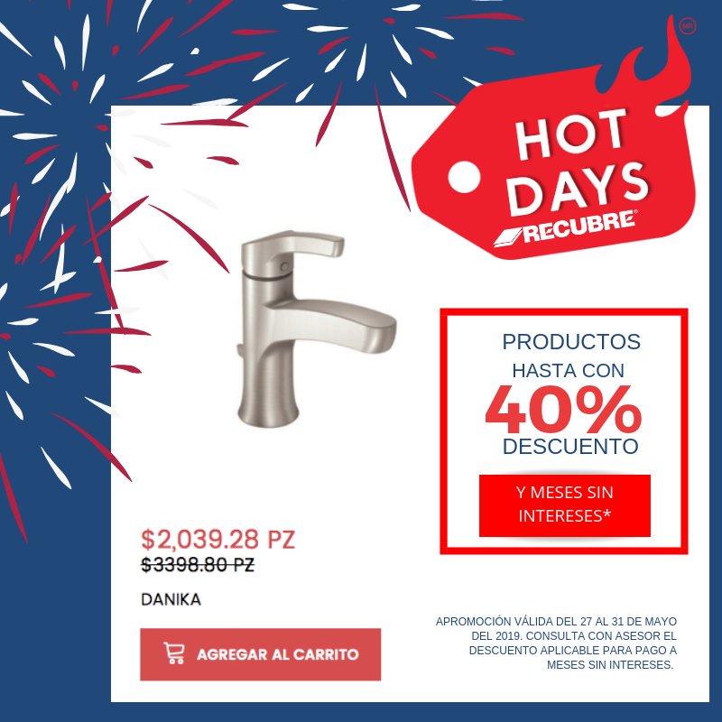 Llegaron nuestros #HotDays a #Recubre. Encuentra productos hasta con un 40% de descuento y Meses Sin Intereses. 
Mira aquí estos ejemplos para la #llave de tu #baño.
Nuestras sucursales te están esperando. 
Cotiza y compra también desde tu móvil.
➡️recubrecatalogo.ete.mx