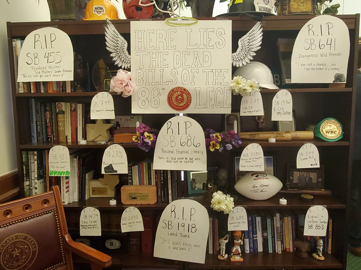 CarolforTexas's tweet image. #TeamAlvarado presents Sine Die, in memory of the bills that didn't survive the #86th #txlege. #RIP @JeremySWallace @scottbraddock