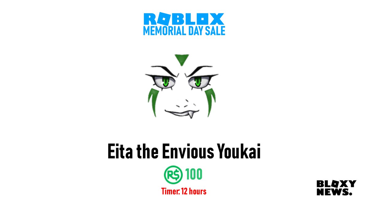 Bloxy News On Twitter Wipe That Smirk Off Your Face Roblox Memorialdaysale Eita The Envious Youkai Face Https T Co Kpapybon7s Timer 12 Hours Https T Co Sjiejl52w6 - roblox off face