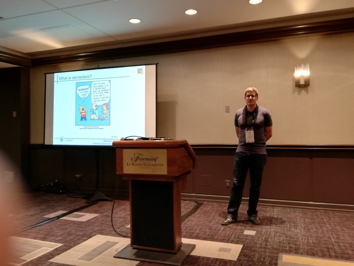 Kicking off the final paper session of #mise19, Stefan Winzinger presents his work on model-based analysis of serverless applications #icse19