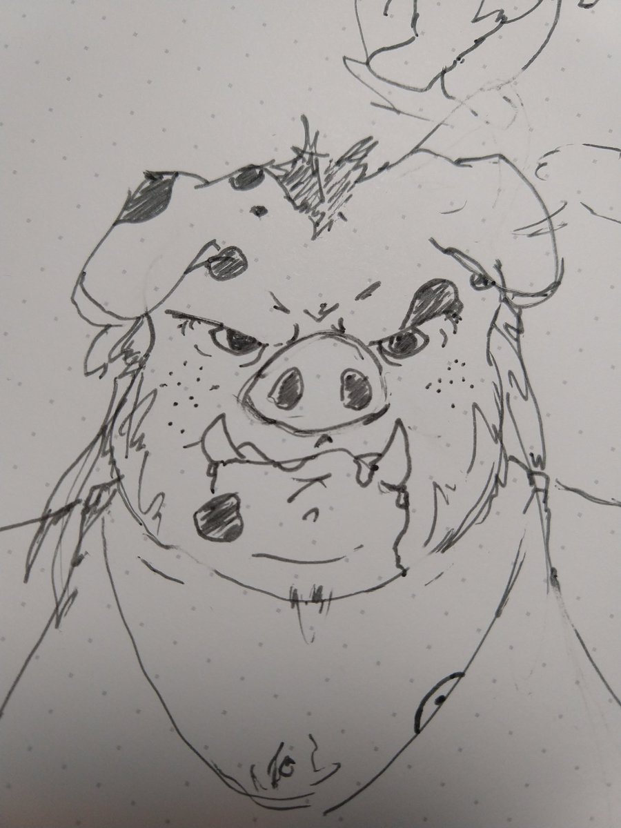 Pig_Meatball's tweet photo. Quick little snippet from something I'm working on. *I really need to work on a sona design that fits me*.
#GrumpyPig #BullyPig #GimmeYerFuckinLunchMoney https://t.co/KpUIqZ2gCf
