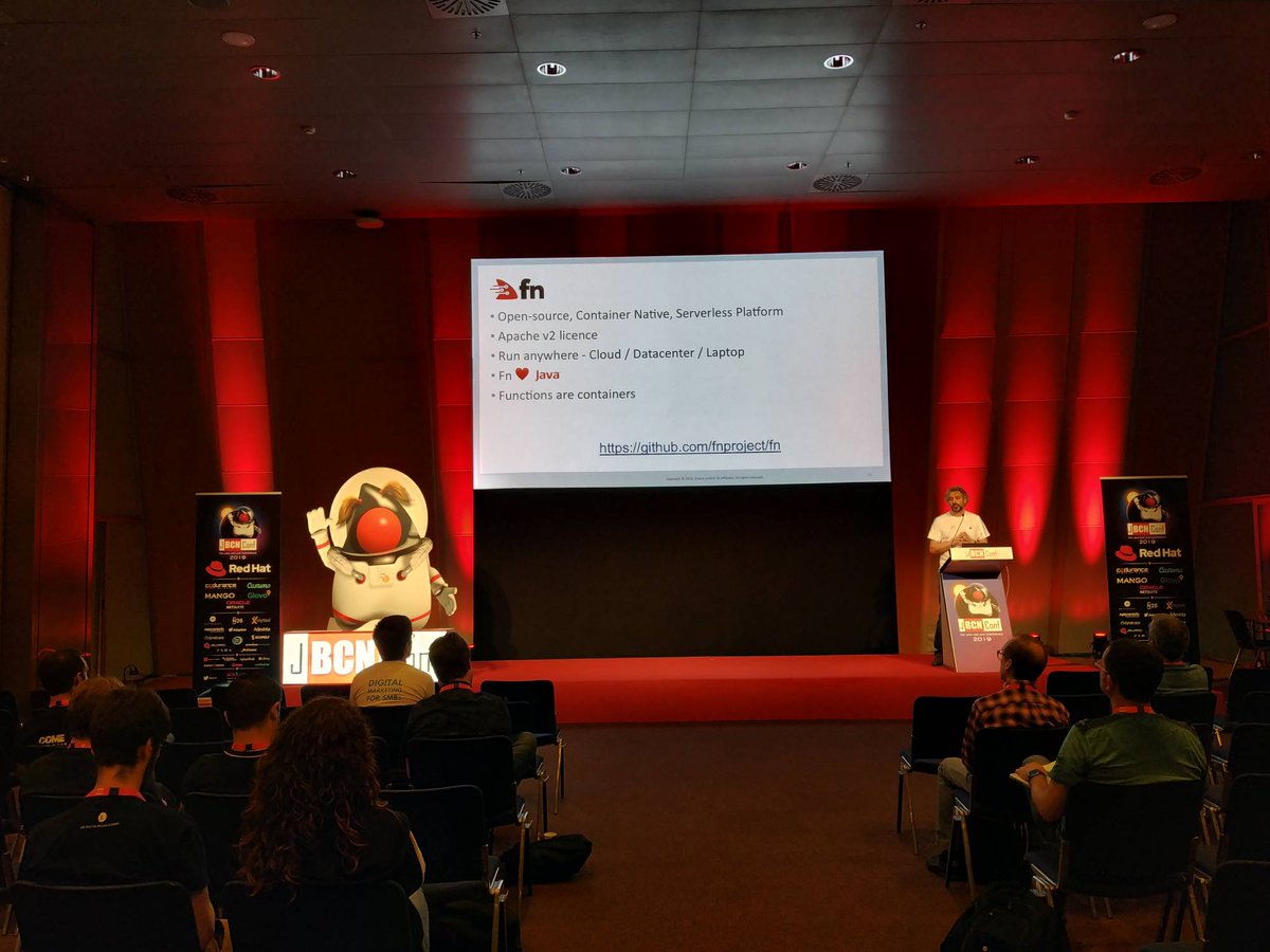 David Delabassee (<a href="/delabassee/">David Delabassée</a>), Developer Advocate - FnProject &amp; Severless Team at <a href="/Oracle/">Oracle</a>, is  examining the challenges of using #Java for #Serverless functions and the latest features provided by the Java platform that address them. #Jbcn19