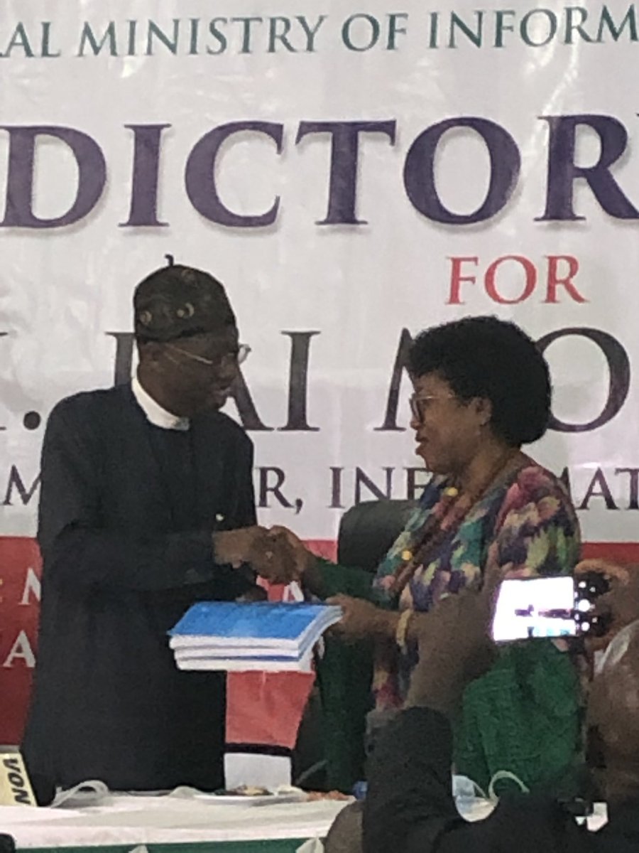 Tinubufrontier's tweet photo. [PHOTO NEWS]
Happening now:

Formal handing over ceremony by the honourable minister of information and culture, Alh. Lai Mohammed to the permanent secretary of the ministry, deaconess Grace Ikpe #testimonials @deleyewilliams @Kwara_APC https://t.co/BnJPbUITQS