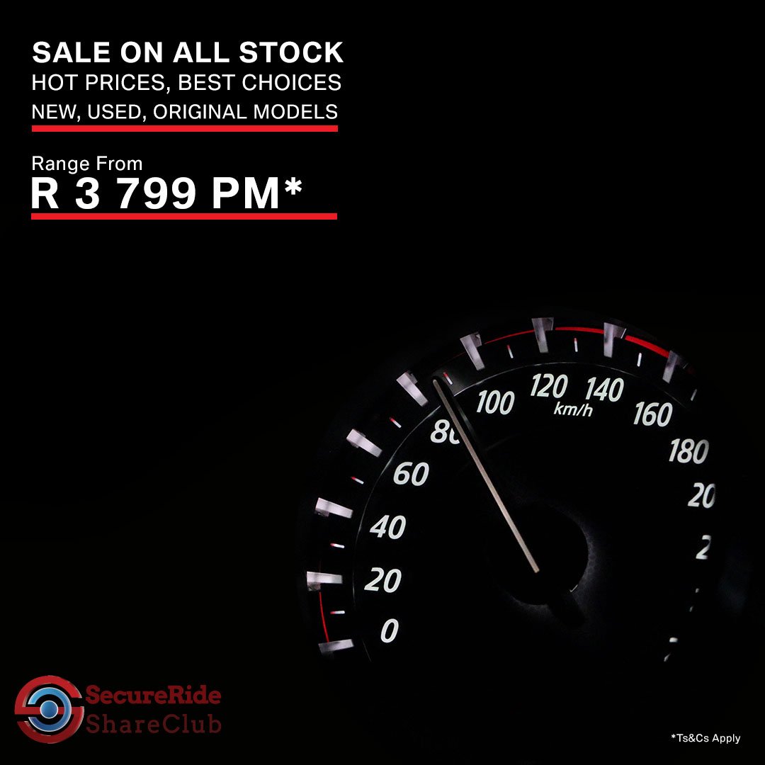 SecureRideShare's tweet image. Are you in the market for a new car? We've got a massive sale of all our stock, so don’t miss out on this amazing opportunity. We are offering a selection of new, used and original models ranging from R3799 p/m. Contact us today to find out more! T's &amp;amp; C's