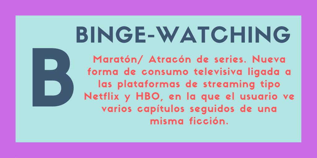 teleformat's tweet photo. No queremos que termines el lunes sin aprender algo nuevo, así que es turno de descubrir la letra B de nuestro glosario #Teleformat. ¿Sabes lo que significa la expresión 'Binge-Watching'? Cuéntanos en comentarios con qué serie lo has experimentado últimamente.🛋️🍿📺▶️ #FelizLunes https://t.co/Ehqq5dsQnN