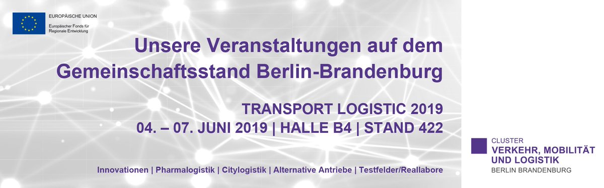 WFBBrandenburg's tweet photo. Nur noch eine knappe Woche bis zur #transportlogistic! Über 30 Aussteller aus der #Hauptstadtregion präsentieren Themen rund um #Mobilität &amp; #Logistik. #Innovationen #Pharmalogistik #Citylogistik #AlternativeAntriebe #Testfelder #mobilityBB Infos: https://t.co/PLsGUkERFH https://t.co/RLLqiF1nXx