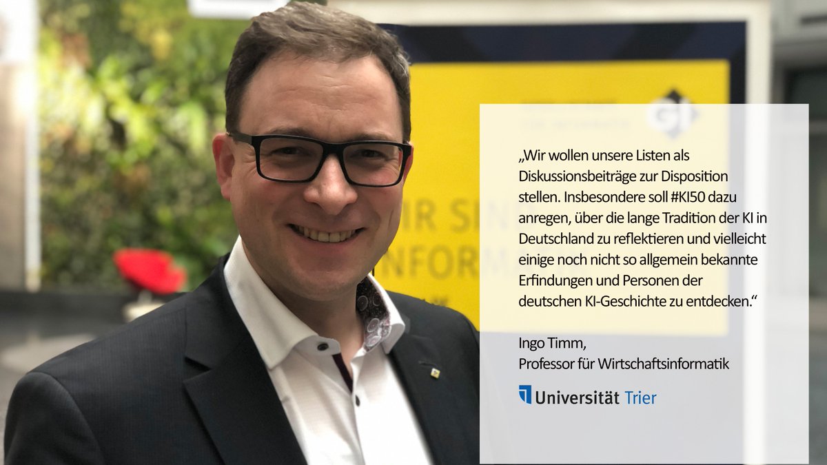 Die Gesellschaft für Informatik hat die zehn prägendsten Köpfe der deutschen #KI-Geschichte gekürt. Prof. Ingo Timm (#informatik #unitrier) war #KI50-Juryvorsitzender. Das ist die Liste:
gi.de/meldung/gi-kue…