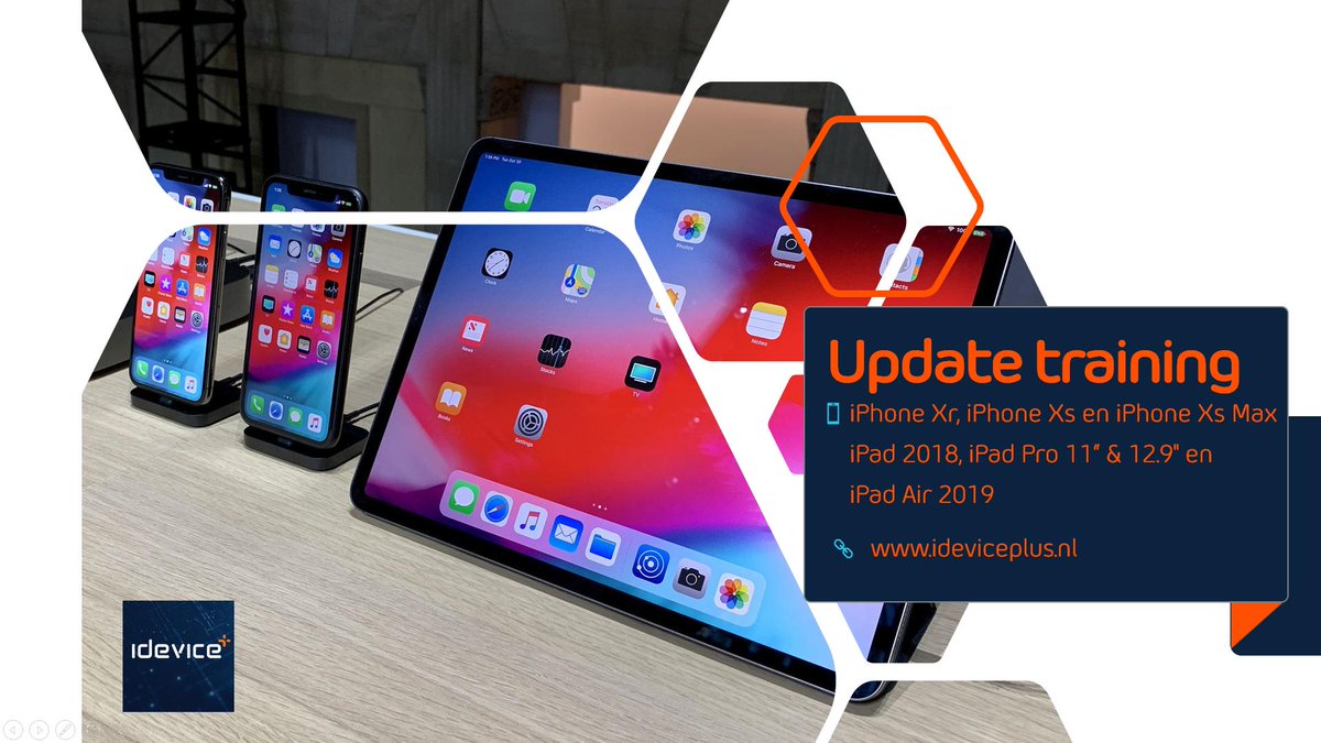 Alle vestigingen zijn vandaag en donderdag de 23ste getraind en gecertificeerd voor het repareren van de nieuwste iPhone's en iPads. #iPhoneXr #iPhoneXs #iPhoneXsMax #iPad2018 #iPadAir2019 #iPadPro11inch #iPadPro129inch