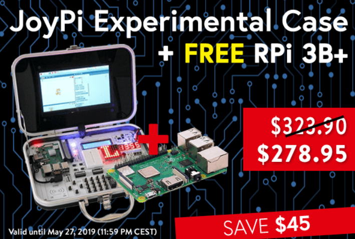 Elektor_US's tweet photo. Offer ends soon! The #JoyPi is ideal for getting started with electrical engineering and programming. Act now! If you purchase the JoyPi Experimental Case now, you’ll get a FREE #RPi 3B+! https://t.co/VxA1bQFXe7 #maker #DIYelectronics #engineering #RaspberryPi https://t.co/gw0Ao7EvuP