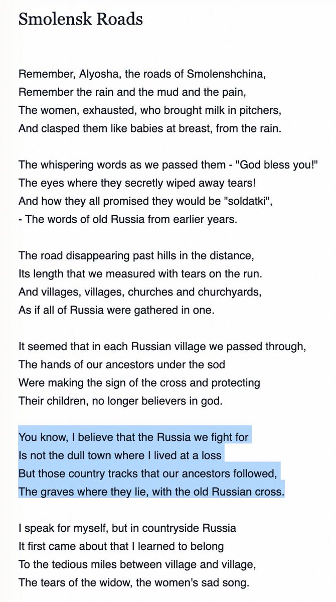 Alexey Kovalyov V Twitter Few People Outside Of Ex Ussr Recognized One Of The Most Significant Pieces Of War Poetry In The History Of Russian Literature Konstantin Simonov S The Roads Of Smolensk A