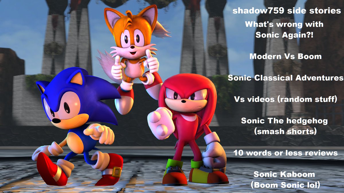 No real order.Sonic list 1: modern vs boom sonic.2: shadow vs blaze 3: Shad...