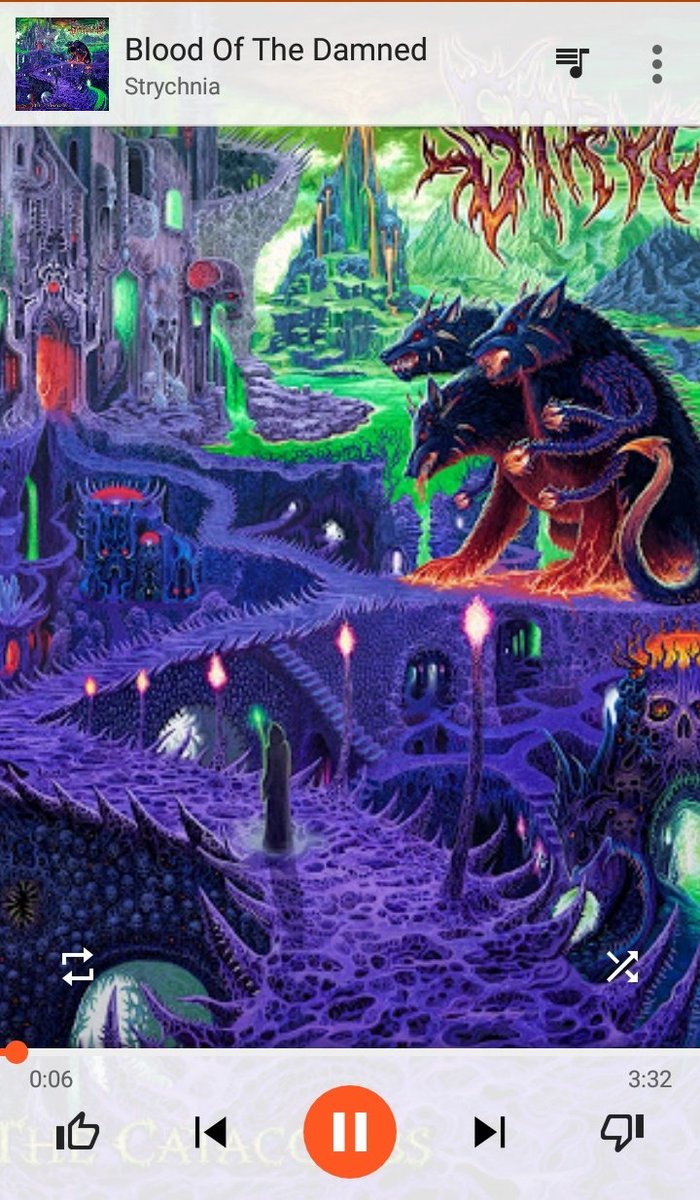 #jammin' to STRYCHNIA - Blood Of The Damned 🎶 Into The Catacombs <a href="/Strychnia/">Strychnia</a> #NowPlaying #DeathMetal