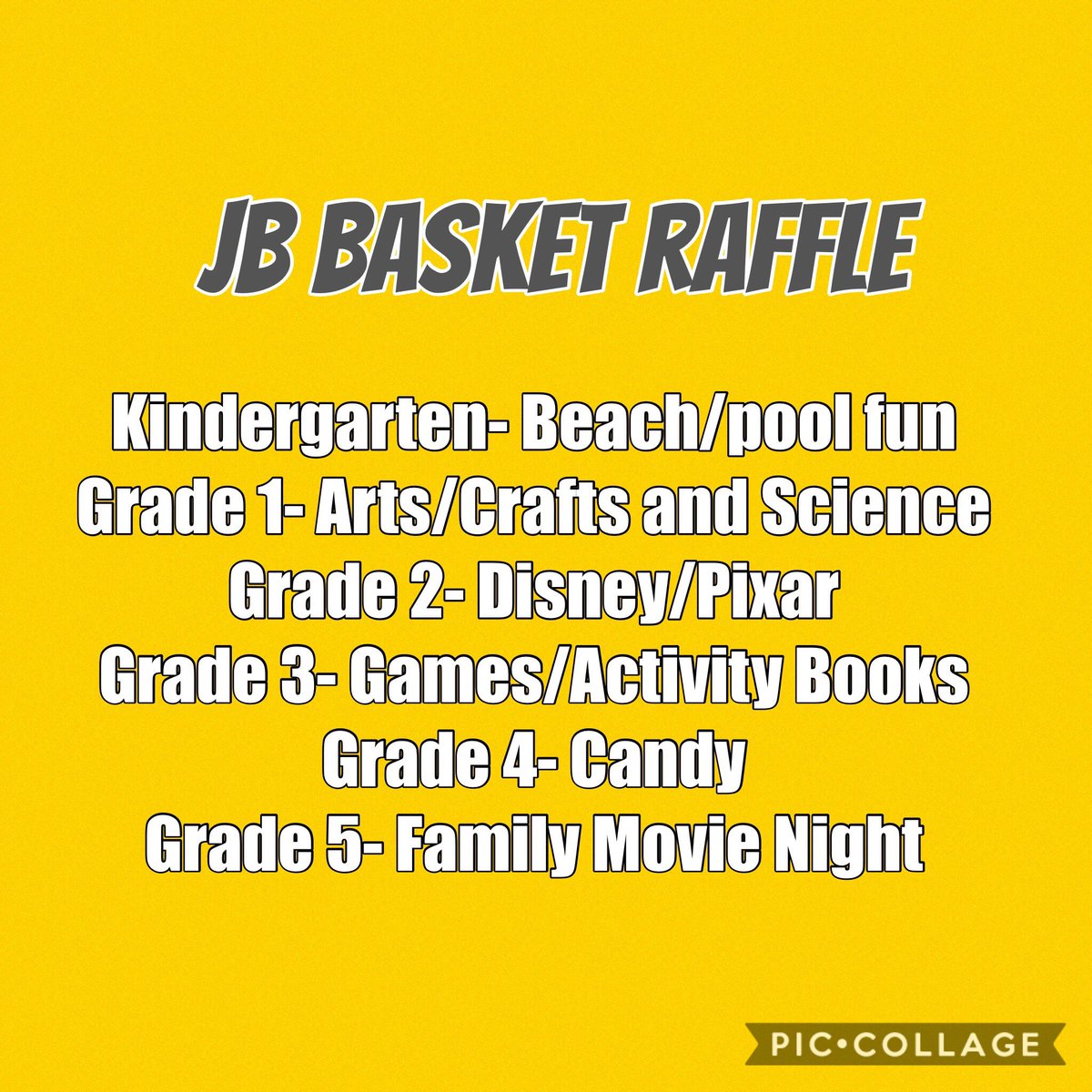 JBoltonps's tweet photo. Basket raffle items are needed by Friday! Thank you for your support, #JBFam! ๐๐๐ https://t.co/492Ek2ILKc