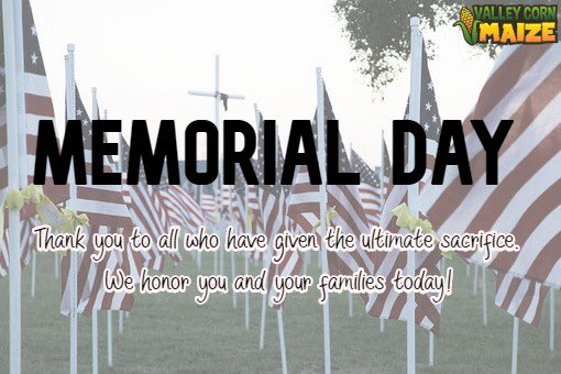 valleycornmaize's tweet photo. #MemorialDay2019 https://t.co/0h4jDn4pVF