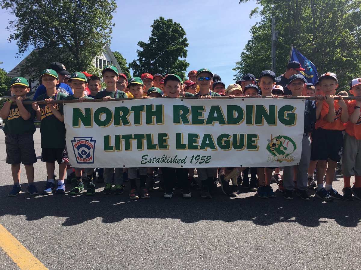 Mighty Marchers! North Reading Little League was proud to take part in one of our town’s most important traditions: the Memorial Day Parade. 120 Little Leaguers— from Tee-Ball through Challenger and Majors —  marched in honor of those who’ve given their lives for our country.