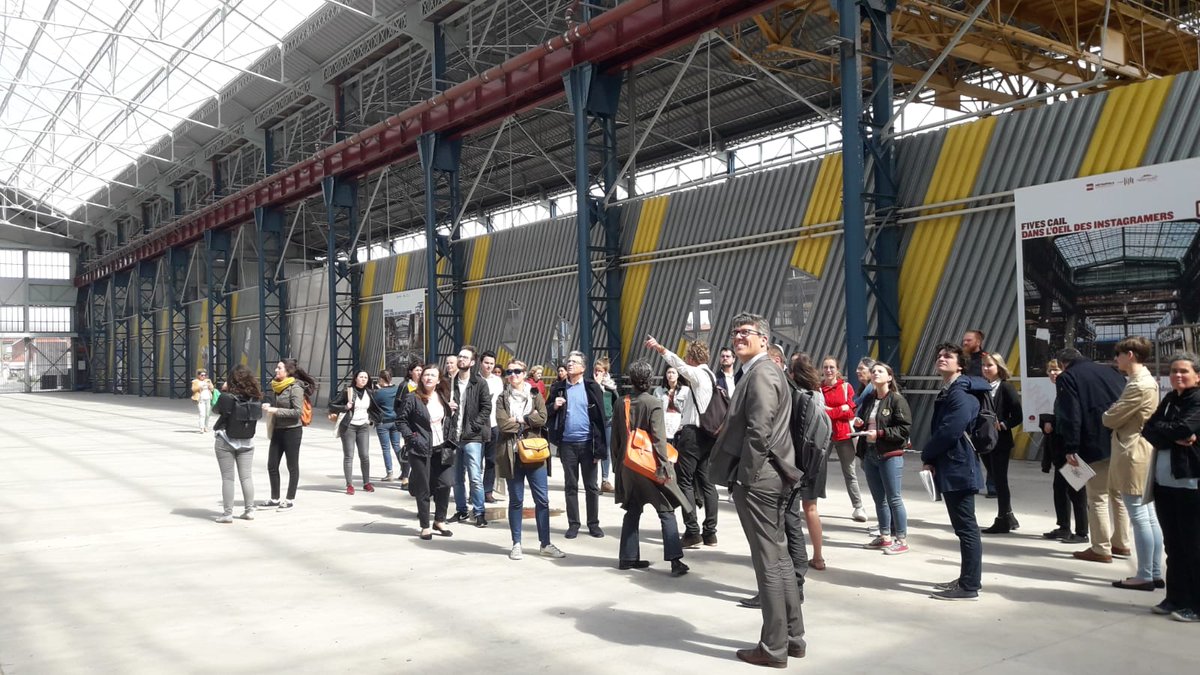 twitorinoEU's tweet photo. Day 1 of the @interregeurope @MOLOC_Project study visit in #Lille. 
The project partners explore the @FivesCail area 💚 #lowcarbon #urbanregeneration
Looking forward to the next 2 days with @lillefrance @energycities @hamburg_de @suceava @twitorino #GIGKatowice
#EUGreenWeek https://t.co/23zLnIJI02