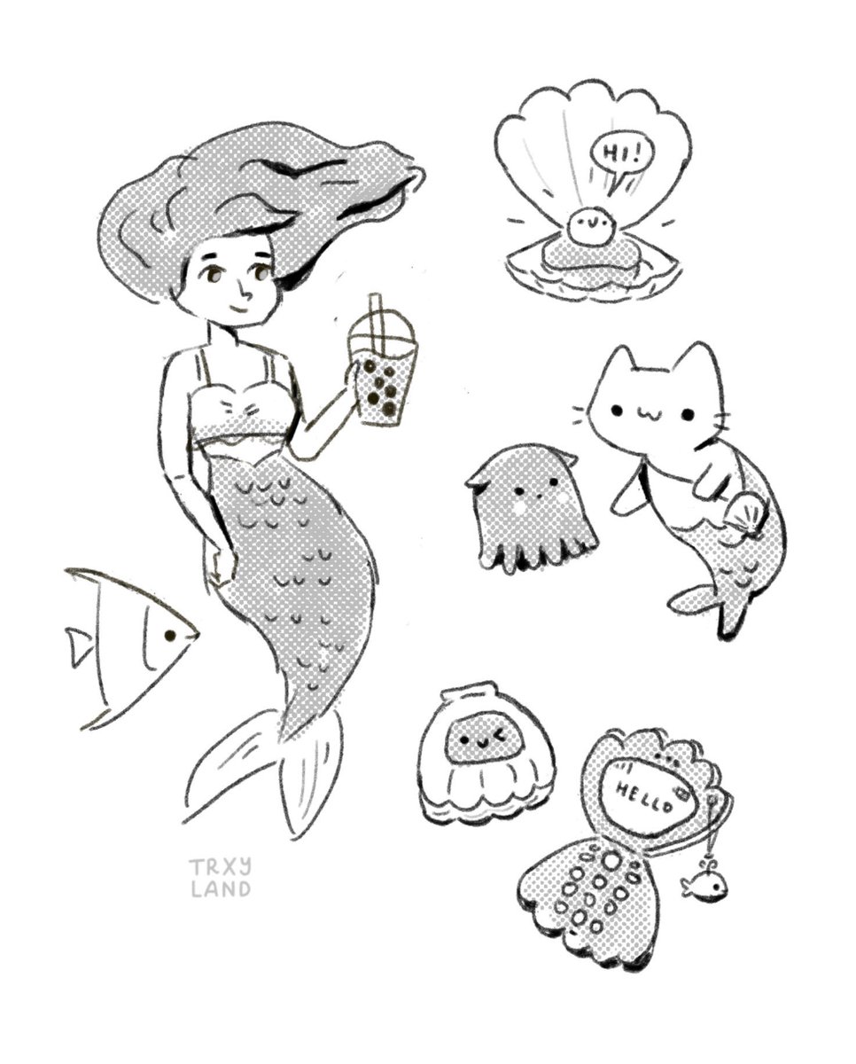 I just had to squeeze in a few #mermay doodles before the month ends ?‍♀️? 