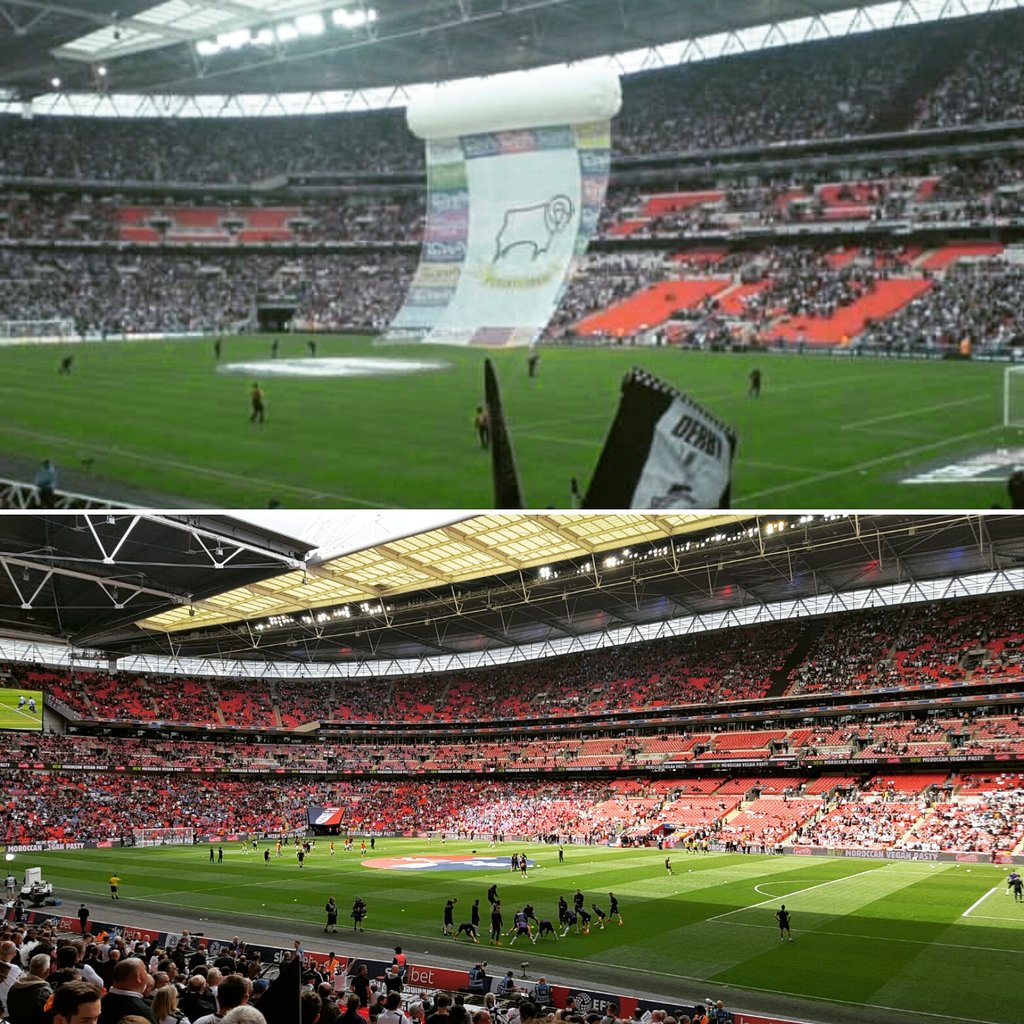 SteveNeale's tweet photo. 12 years on, more or less the same seat. Same result? 2007 to 2019 ⚽🏟 @ Wembley Stadium, London, England #dcfc #football #championship #PlayOffFinal https://t.co/Fh6tGXsUzB