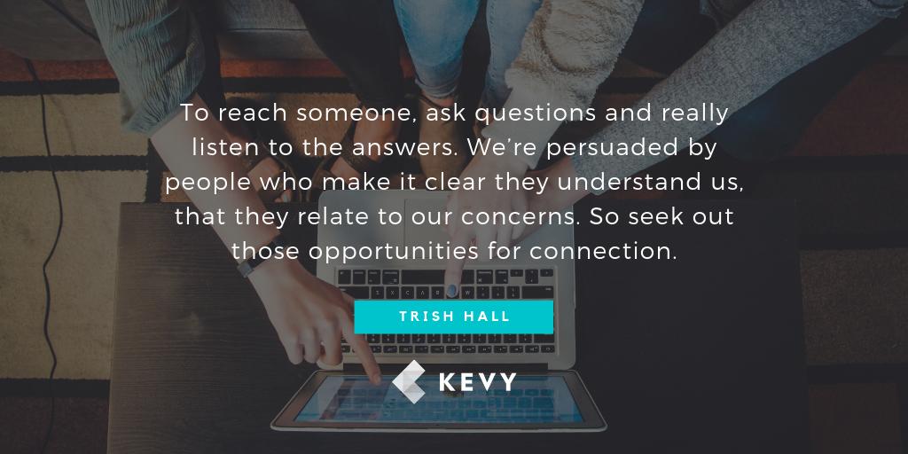 teamkevy's tweet image. Have you tried asking people how they’re doing today? How about their interests? Engaging in conversation, and letting them know you’re interested in knowing what they want, helps create connection and opportunities.
#ConnectwithKevy: kevy.co