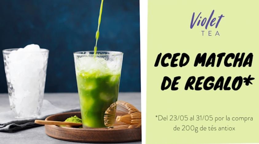 plazario_2's tweet photo. ¿Te apetece probar el té matcha? 🍵 En #Violettea te invitan a un "take away" de #IcedMatcha si compras 200gr de tés antiox (té verde, blanco o rooibos verde). ¡Puedes combinarlo como quieras! Solo hasta el 31 de Mayo
#té #frescor #calor #verano #regalo #promoción #PlazaRío2 https://t.co/CcXwYL2dpm