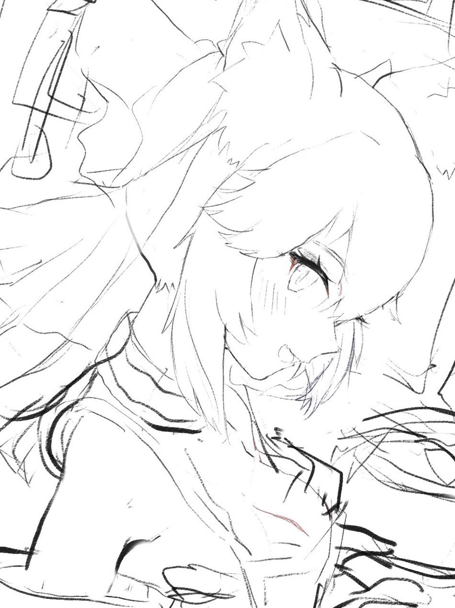 ラフなのに顔だけ丁寧に描かないと落ち着かない病 