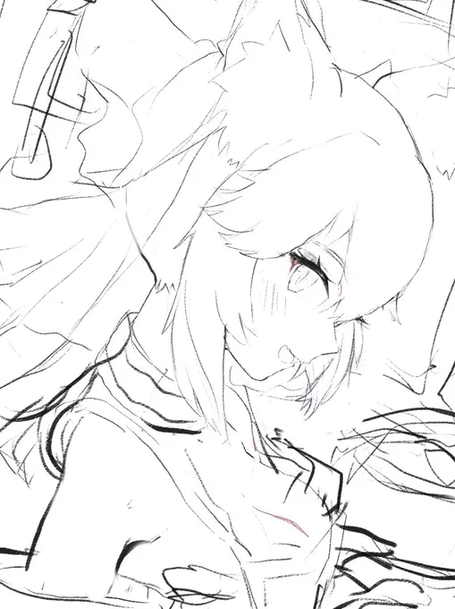 ラフなのに顔だけ丁寧に描かないと落ち着かない病 