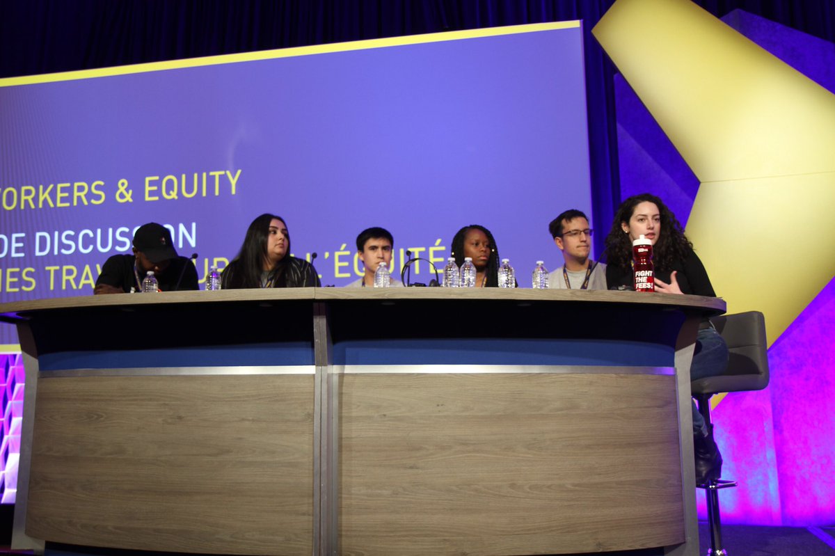 UFCWCanada's tweet photo. Great panel discussion on Young Workers & Equity at #UFCWPower. This panel is facilitated by the talented @nouralideeb. #UFCW #Canlab https://t.co/yFdkVoaEvR