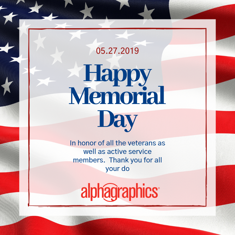 In honor of all the veterans as well as active service members.  We Thank you and have respect for all you do.  Happy Memorial Day from AlphaGraphics Alexandria Virginia #Happymemorialday #AlexandriaVirginia #ArlingtonVirginia