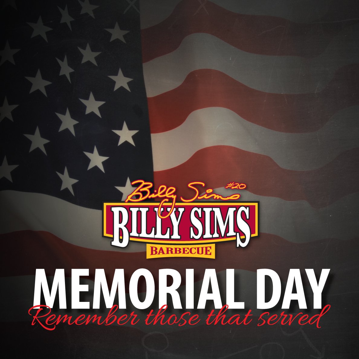 BillySimsBBQ's tweet photo. Today we honor all of the brave men and women who made the ultimate sacrifice for our country. 🇺🇸️ .
#MemorialDay #MemorialDayWeekend #MemorialDay2018 https://t.co/753SOqJU86
