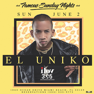 ilov305official's tweet photo. Join us next Sunday June 2nd for our 'Famous Sunday Nights' with @elunikodecuba. It's going to be 🔥 #MiamiBeach #OceanDrive #Party #SundayNight #305 #Miami #MiamiNights #FamousSunday https://t.co/pWTtmeQkWO