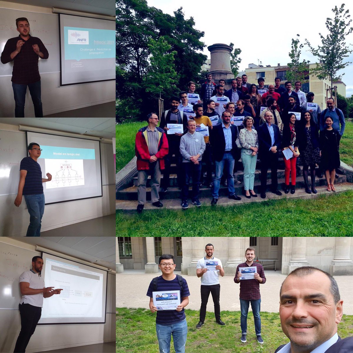 linagora's tweet image. Ce week-end, 3 de nos collaborateurs ont porté nos couleurs au #FrHack de l'@anfr! Bravo à Samir et son équipe, 1er prix du challenge "Détecter des anomalies dans les radiocommunications aériennes", et à Numa et Guokan, 3e prix du challenge "Prédire les variations de propagation"