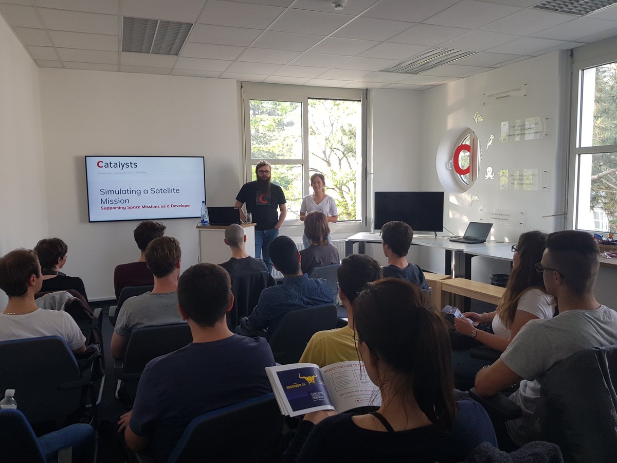 CatalystsDe's tweet photo. Vielen Dank für die Teilnahme an unserem #Workshop zum Thema "Simulating a #SatelliteMission"! Wir haben uns sehr über das Feedback gefreut und können es kaum abwarten Euch zum nächsten Workshop in unserem Büro begrüßen zu dürfen. :)
#catalysts
#passionforcoding https://t.co/ae94hUiH2g