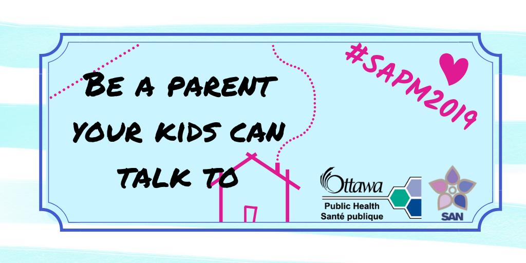 OttawaHealth's tweet photo. Learning about healthy supportive relationships can start in the home, be a parent your kids can talk to.  https://t.co/gq53F8pgHt

#SAPM2019 @SANOttawa https://t.co/skXmzUzTOM