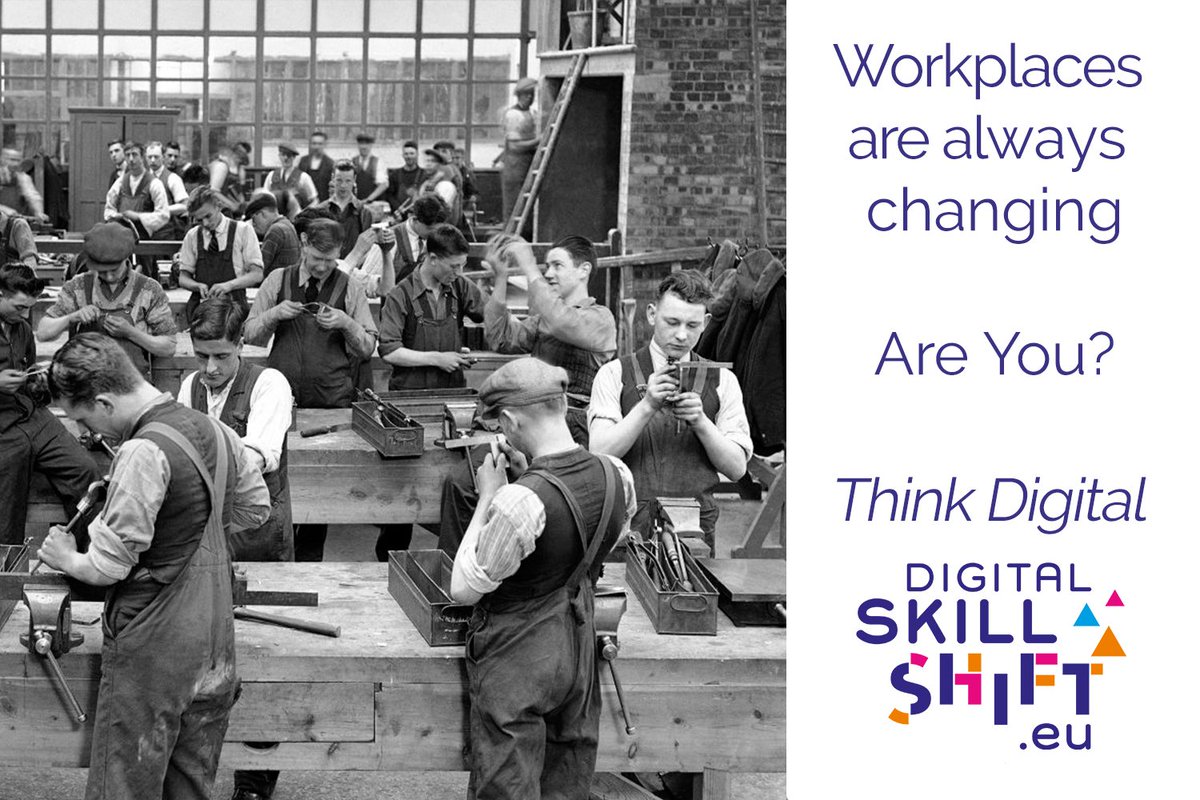AllDigitalEU's tweet photo. Workplaces are always changing. How will #IoT #AI or #automation affect companies you know? 📌Help us by promoting this survey to your business partners. #DigitalSkillShift https://t.co/EhLjqEsVmB https://t.co/k8vxbc13e9