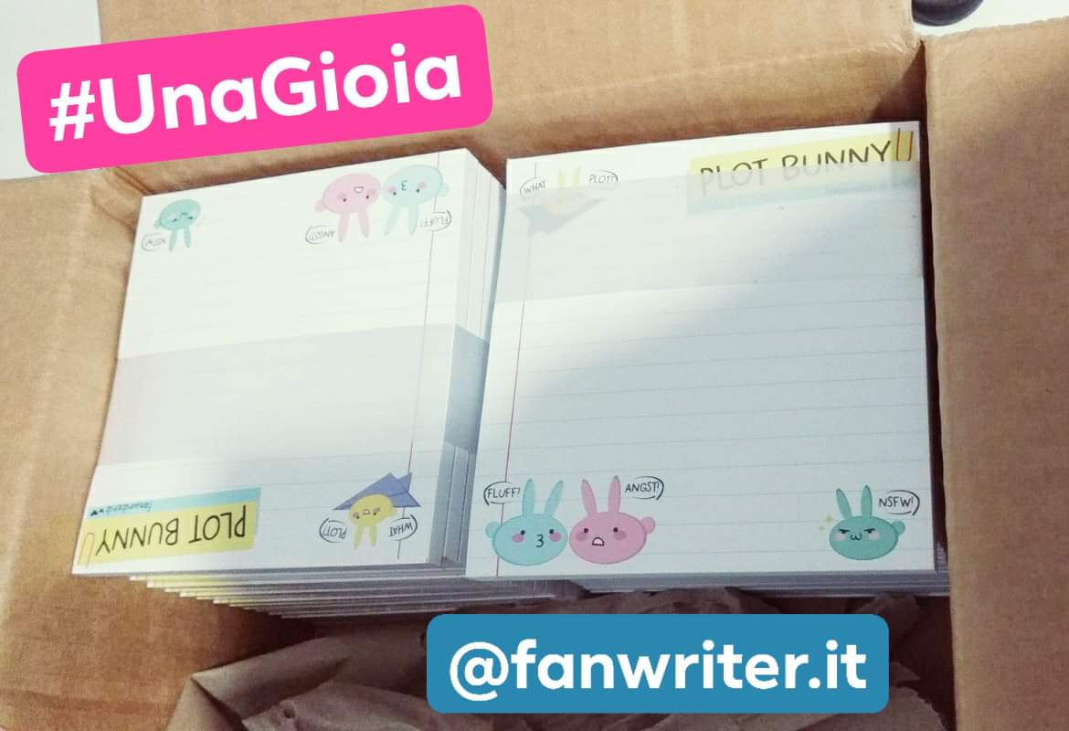fanwriterit's tweet image. Nuovo e ultimo block notes! 🐰🐰🐰 #PlotBunny attack! 🌈🌈🌈