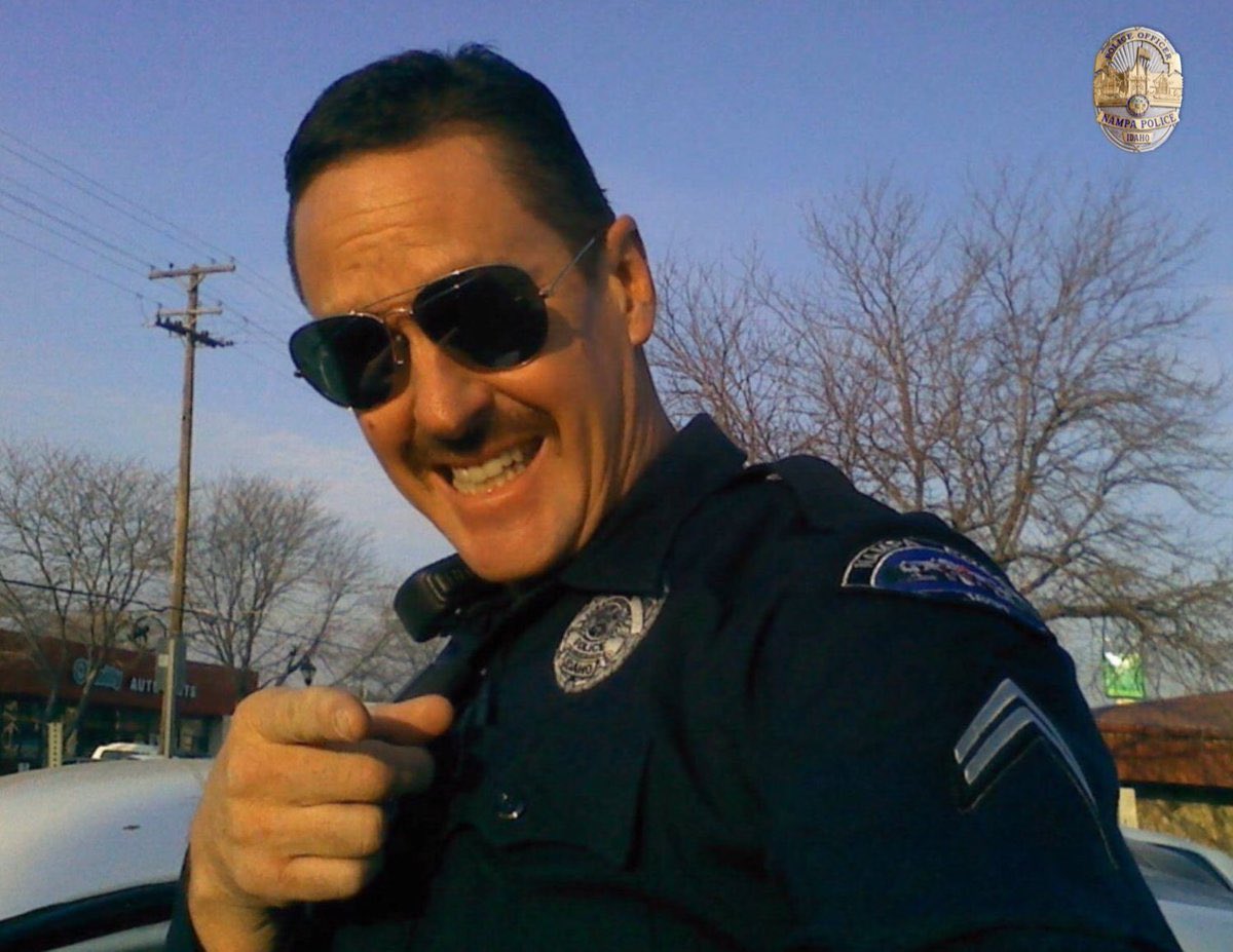 NampaPolice1's tweet photo. Missing our friend, Cpl. Jed Webb, on the 6th anniversary of his untimely death. Jed died of natural causes at home on May 27, 2013. Losing Jed shook NPD. We are still missing him - his humor, leadership and friendship. #Friend #BlueBrother #NPDTRT #NeverForget #Webb324 https://t.co/RvkeP9P7Pd
