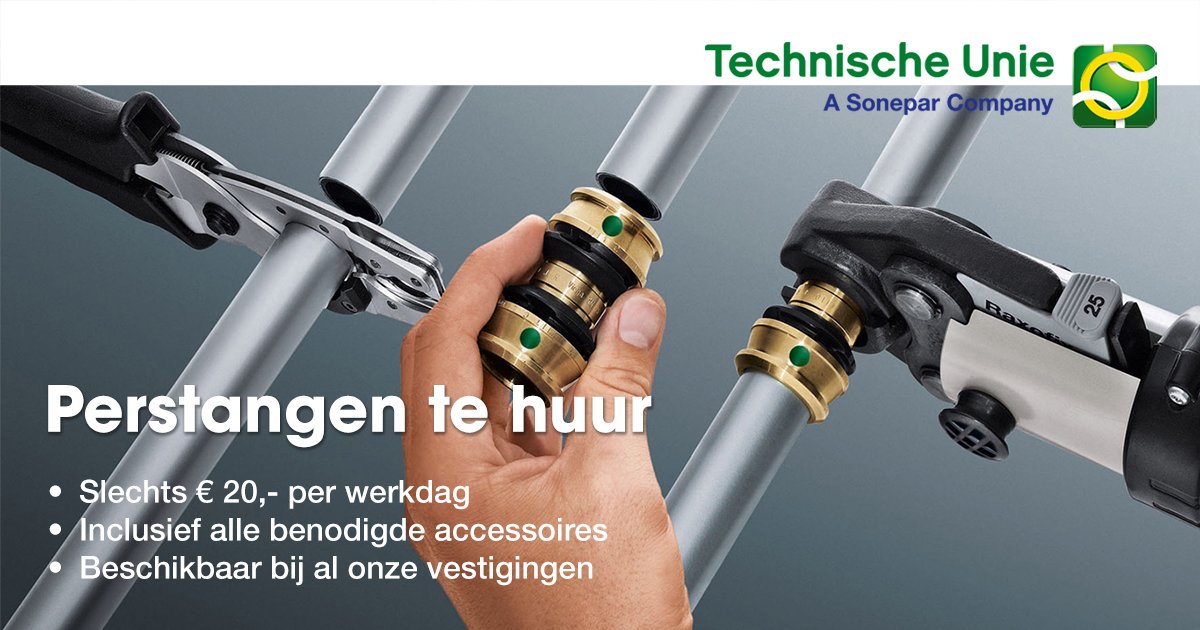 Onze service is uitgebreid met gereedschapsverhuur! 🔧Vanaf nu huurt u bij al onze vestigingen een perstang met alle benodigde accessoires.👷 Lees meer: bit.ly/2JGEEao