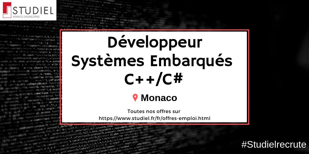 Studielgroup's tweet photo. Pour démarrer cette semaine courte mais intense, nous vous partageons cette opportunité sur #Monaco à pourvoir au plus tôt! Vous avez de bonnes compétences en développement C++ et C# en environnement embarqué et vous recherchez un nouveau challenge, contactez-nous?#Studielrecrute https://t.co/BuWbcgPpOe