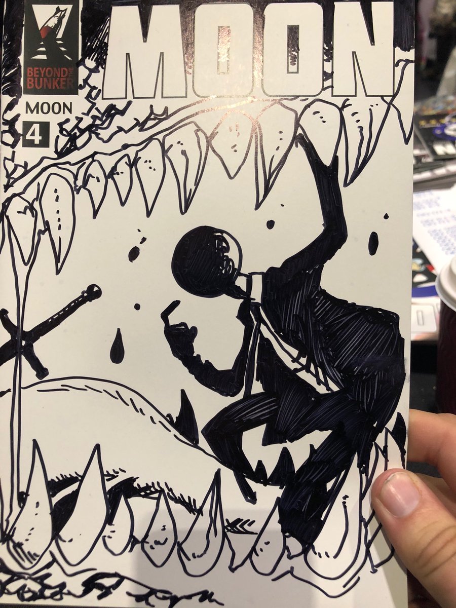 BeyondtheBunker's tweet photo. Sketch covers are back!! From here on out for £1 more you can have a predrawn sketch cover instead of a standard Moon 4. #moon #mooncomic #moon4 #sketch https://t.co/5IDnEnvXJz
