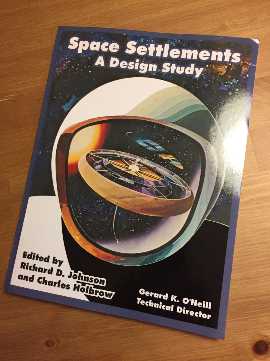 ArtOfSoulburn's tweet image. Got a copy of the original report from ‘76 by Gerard O’Neill and team on what space colonies the future may hold. Good inspiration for my megastructures #scifi #space #spacecolonies