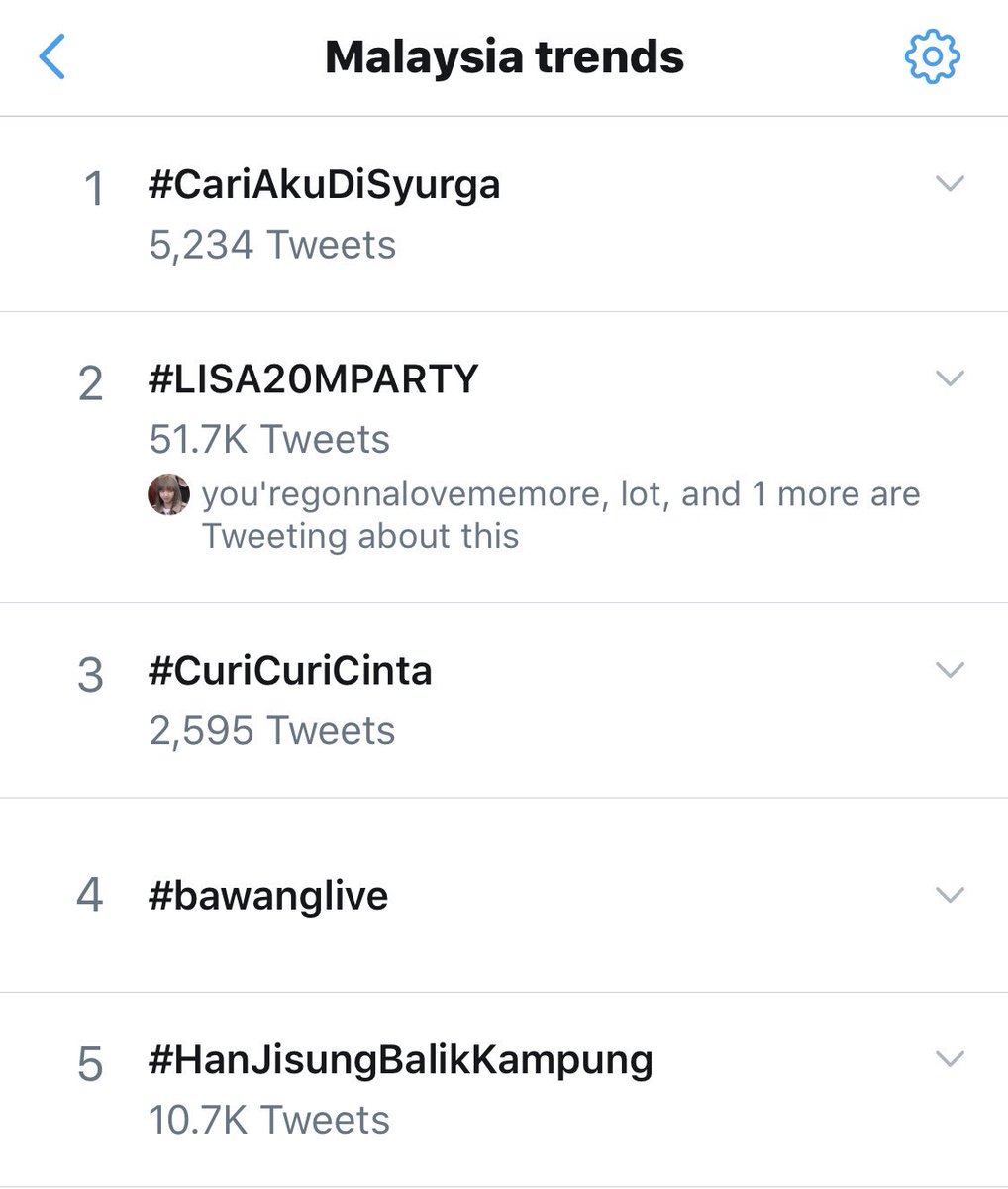 LILIPRATICUS's tweet photo. Trending Right now at Indonesia, Philippines, Malaysia and Thailand. South East Asian Queen indeed. 

Congrats Lisa !!! 👑🎊🥳 #LISA20MPARTY #LoveYouLisa20M #Lalisa #QueenLisa20MParty @ygofficialblink https://t.co/AtNuBthFGe