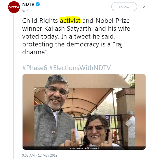 146^^Btw, the self styled Sherlock within me went a step further. I searched who all does  #NDTV refer to as 'Activists'.The results were SHOCKING!Pic 1: Kavita JiPic 2: Shehla BibiPic 3: Naqvi SahebaPic 4: Nobel wale Kailash JiIs there a hidden message somewhere?