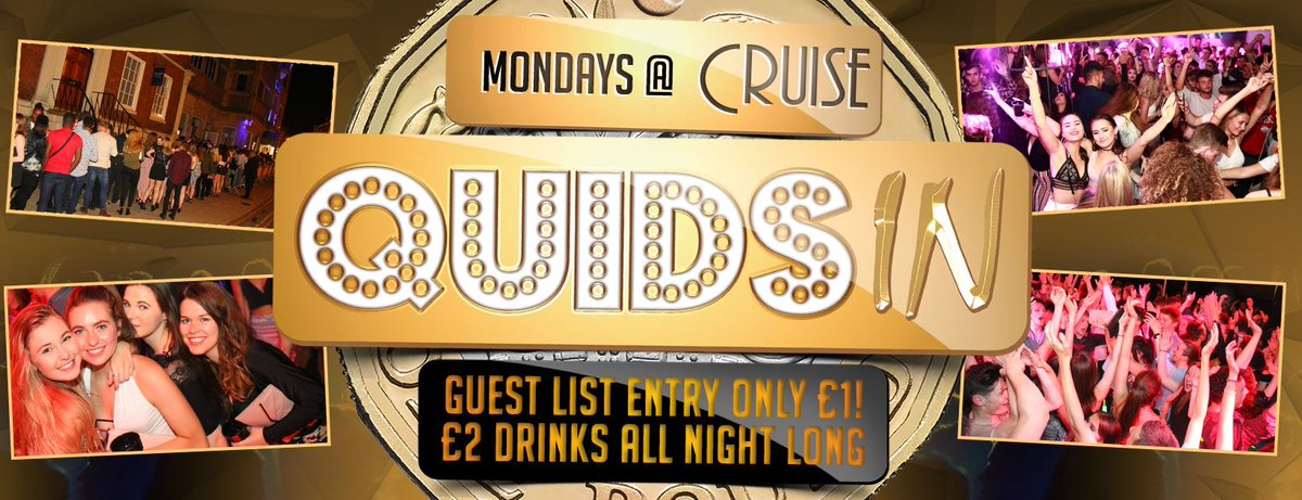 quidsinchester's tweet photo. QUIDS IN Chester tonight at Cruise Chester looking like a mad one 

Drop us a MSG ASAP to get you and your mates on the guestlist !! 

Priority entry tickets ca be bought here --> https://t.co/LUy7EtB7or https://t.co/Y23IXAyDiE