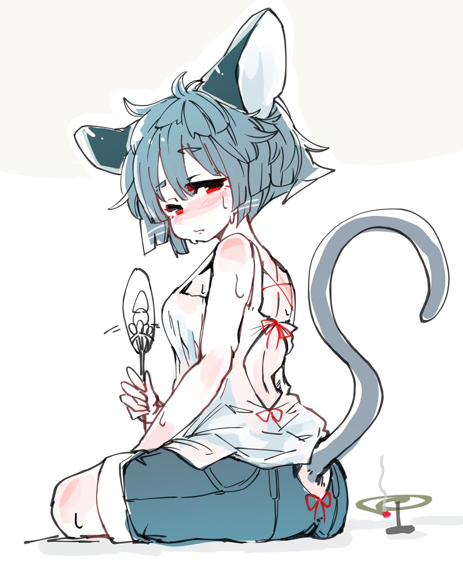 暑さを薄着で乗り切りたいナズーリン 