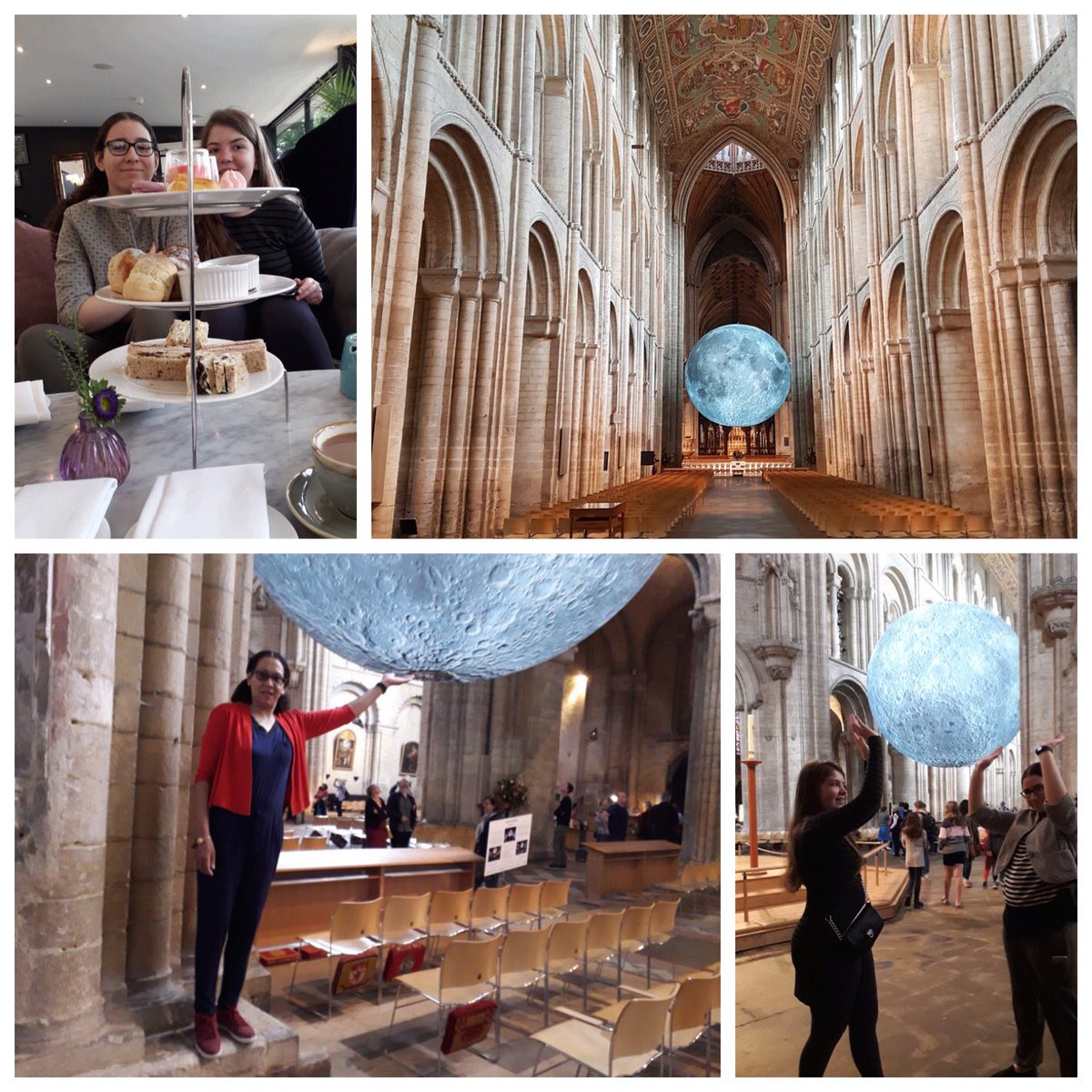 Imecofrenchie's tweet photo. Advice from the Moon. 🌑 Live life to the fullest, be someone to look up to, take time to reflect and don’t be phased by difficulties. Thanks for the lesson @Ely_Cathedral. I’m also going to have to up my #highviz game, amazing work from #HelenSchell on show. I ❤️ #Ely. https://t.co/urQ8zK7vux