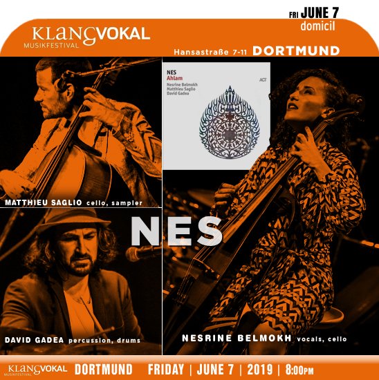 jazzsharing's tweet photo. →@Klangvokalist 2019 #Dortmund
NES: "AHLAM" → https://t.co/nHtNeKLrzc
@nesrinebelmokh #MatthieuSaglio #DavidGadea
→https://t.co/cbvdkRtZdC
>@domicildortmund Fri | JUNE7 | 8:00pm
→https://t.co/mHlPKKdQH7
>https://t.co/bZ79oPv539 https://t.co/En8cAMA23m